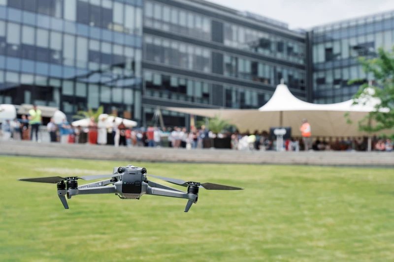 Dron en la demostracin de gestin de drones en Madrid en la que Enaire ha gestionado el espacio areo. Foto: Enaire